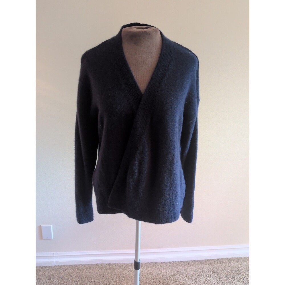 Quince 100% Mongolian Cashmere Wrap / Open Sweater XS Navy Blue